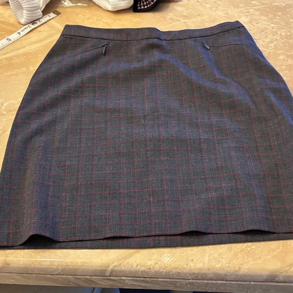 The Limited gray and Red Plaid Mini Skirt